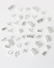 40pcs Silver Tone Hair Rings Set