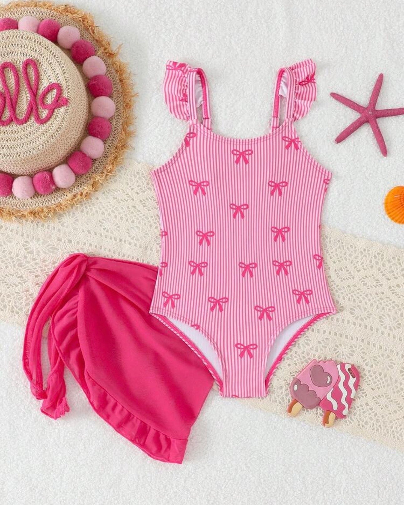 Baby Girls’ Bow Print One-Piece Swimsuit