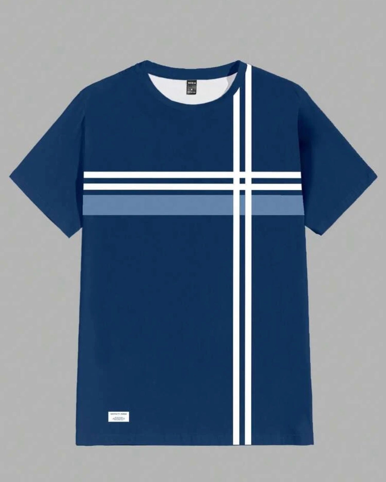 Men's Striped Crew Neck Short Sleeve Casual Versatile T-Shirt