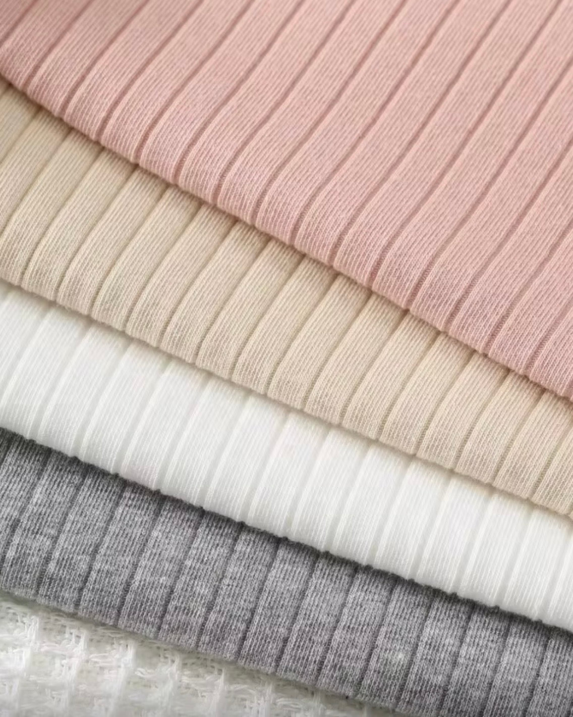 4-Piece Baby Girl Ribbed Knit Pastel Colours  Shirt Set