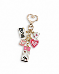 Pink Heart Travel Bag Charm Keychain 💗✈️