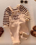 Baby Boy Mama’s Baby Knit Sweatshirt & Skin Plaid Corduroy Overalls