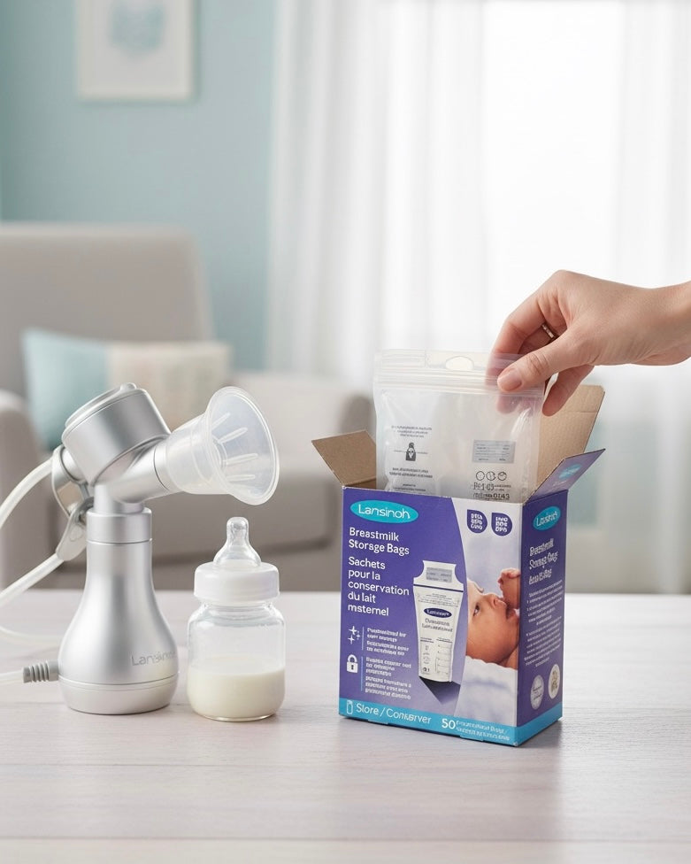 Lansinoh Breastmilk Storage Bags – Pack of 50 Pre-Sterilized Milk Storage & Freezer Bags