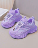 Girls’ Purple Color Casual Sports Shoes – Fashion PU Sneakers for Daily Wear