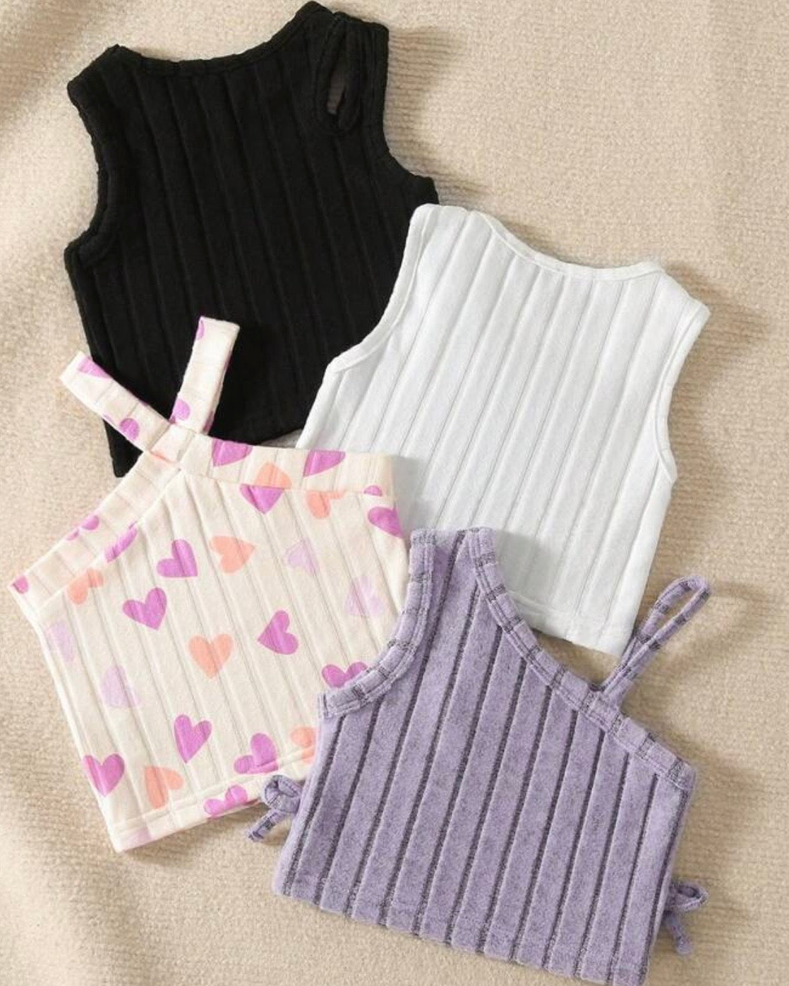 4pc Baby Girl Summer Outfit Set – Purple Tank Tops