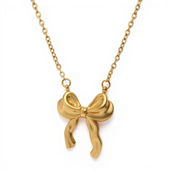 Bowknot Golden Pendant Necklace