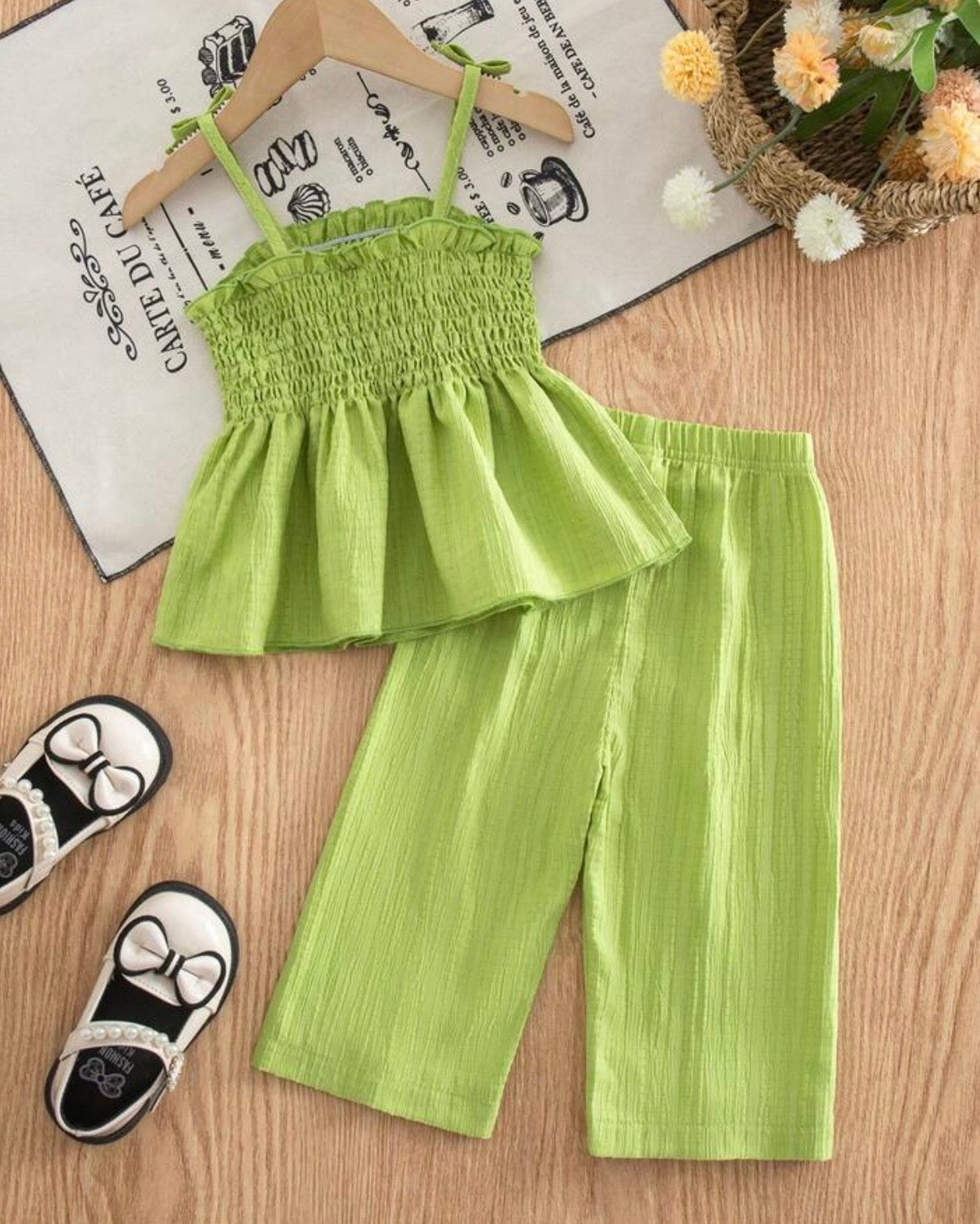 Girls’ Woven Camisole Top & Shorts Outfit (7 Colours)