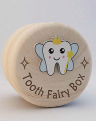 Wooden Tooth Fairy Box with 3D Tooth – Kids Tooth Keepsake Storage