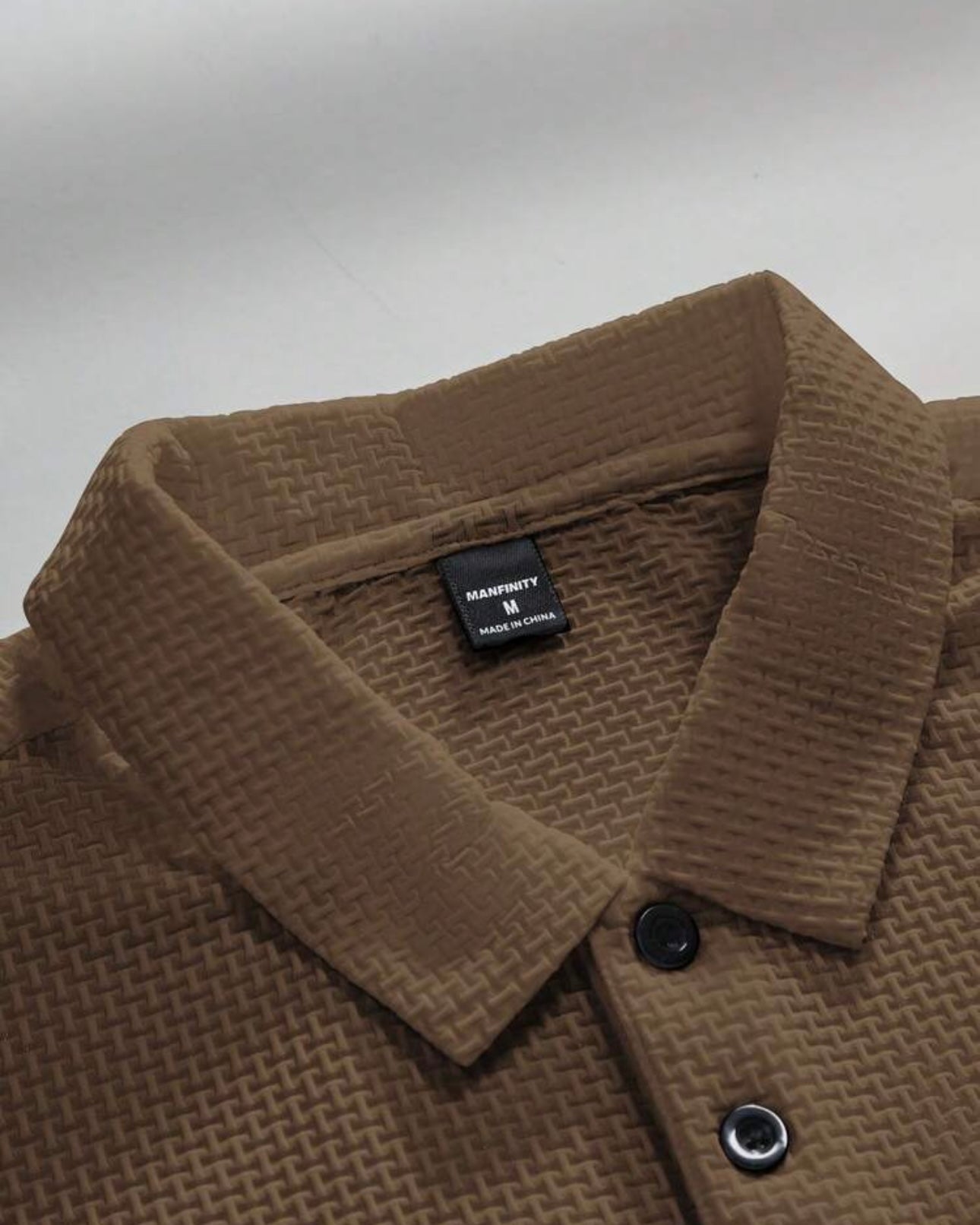 Men’s Coffee Brown Colour Half Textured Sleeve Casual Polo Shirt – Summer
