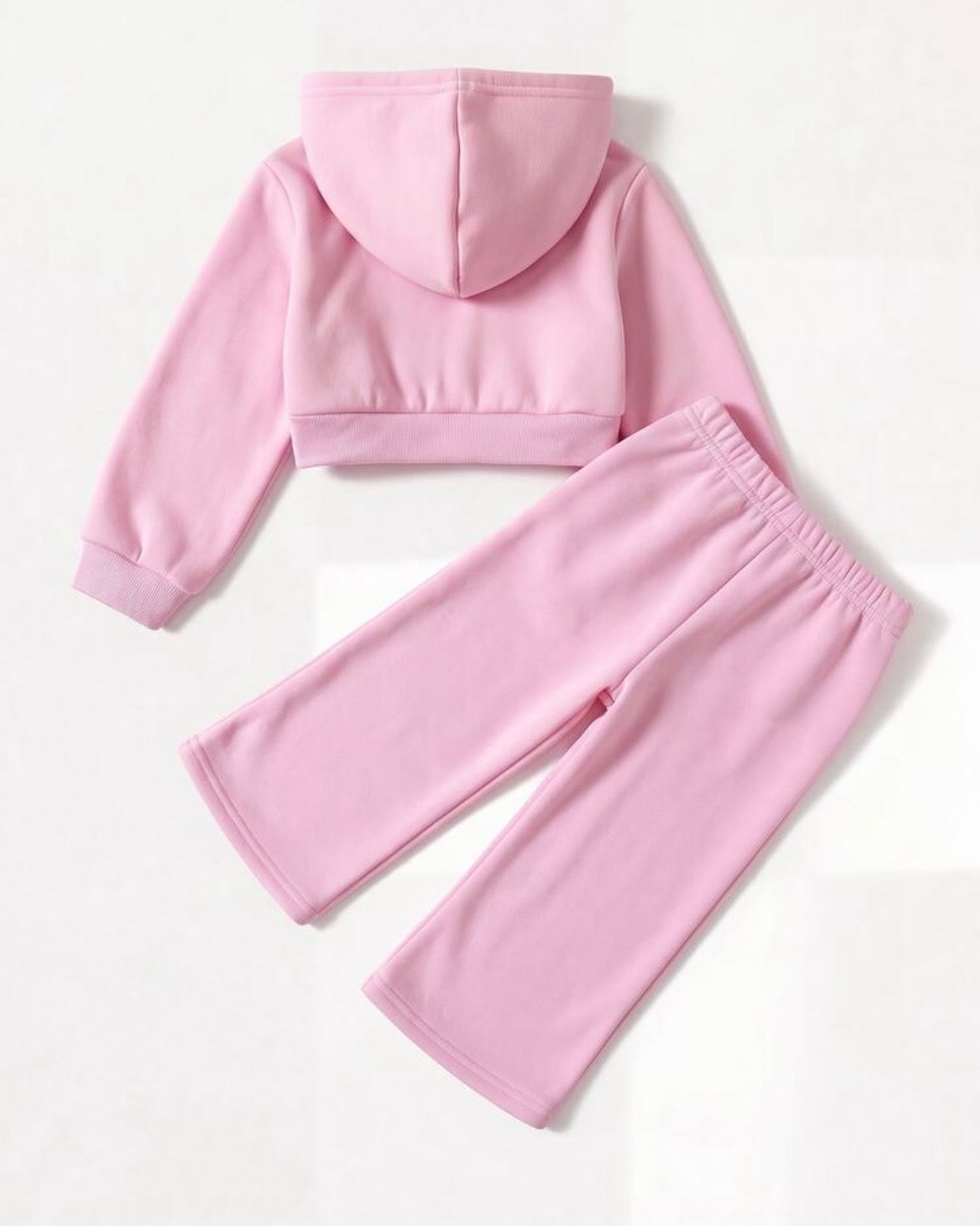 Baby Girl Pink Knit Hooded Jacket & Pants Set