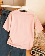 Teenage Girls Cat & Book Print Short Sleeve T-Shirt