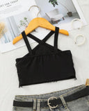 Girls Multi-Layer Tassel Halter Neck Summer Top