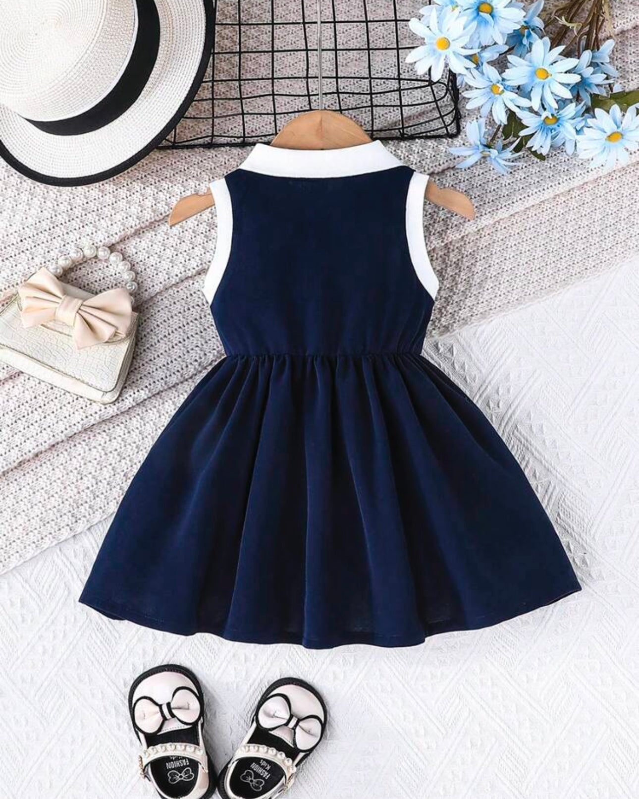 Girls Heart Embroidery Casual Dress