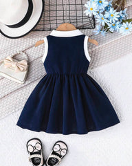 Girls Heart Embroidery Casual Dress