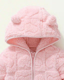 Baby Girl Pink Heart Hooded Fleece Jacket & Pants