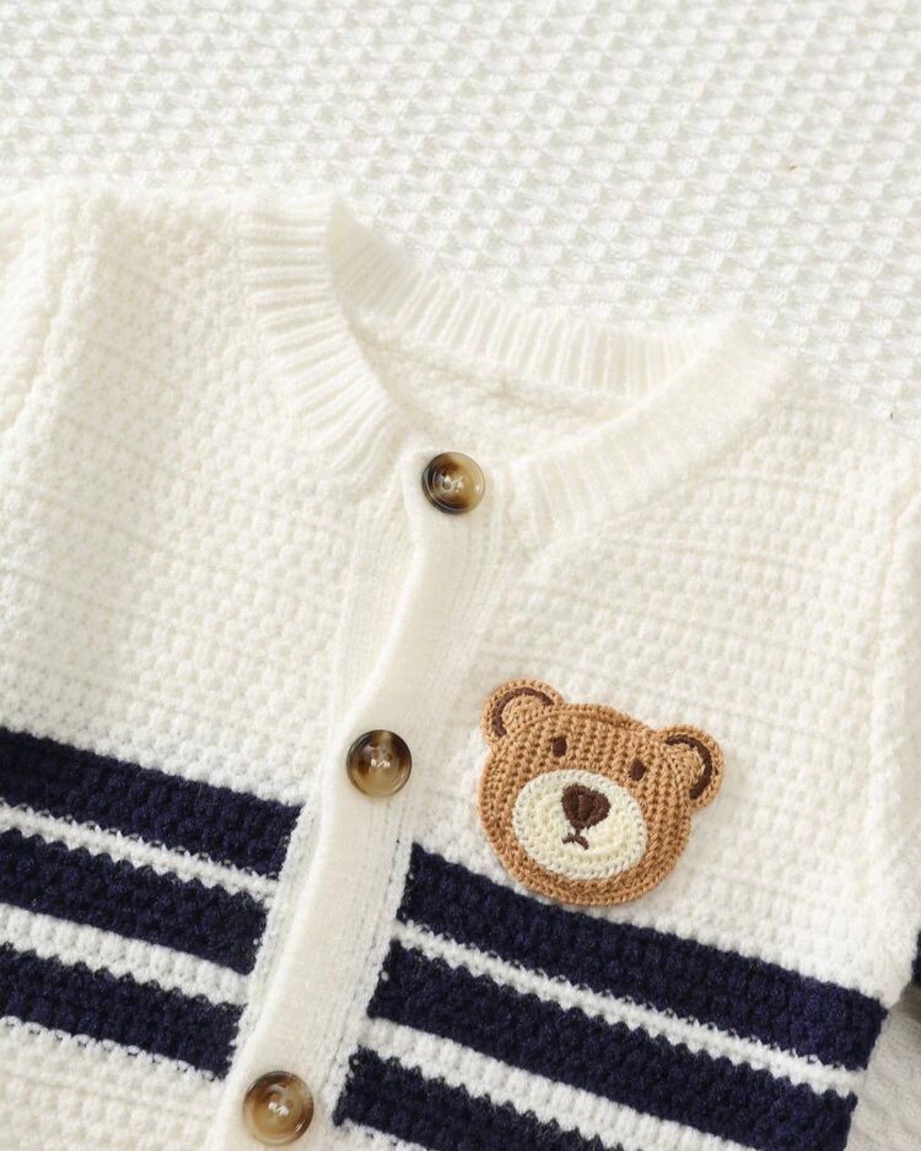Newborn Baby Sweater Co-Ords Knit Cardigan & Suspender Romper Set