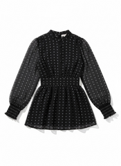 Women's Black Polka Dots Dress for Vacations