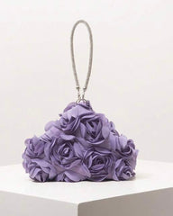 Purple Elegant Floral Mini Wallet & Bridesmaid Party Clutch 