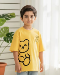 Boys Yellow Cartoon Bear T-Shirt