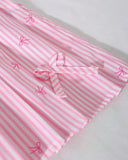 Girls’ Ribbed Knit Tank Top & Pink Print Skirt Set
