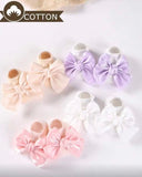 4 Pairs Baby Socks With Bow Decor