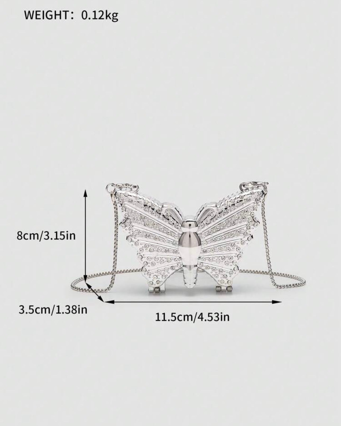 🦋 Mini Metallic Rhinestone Butterfly Clutch Bag