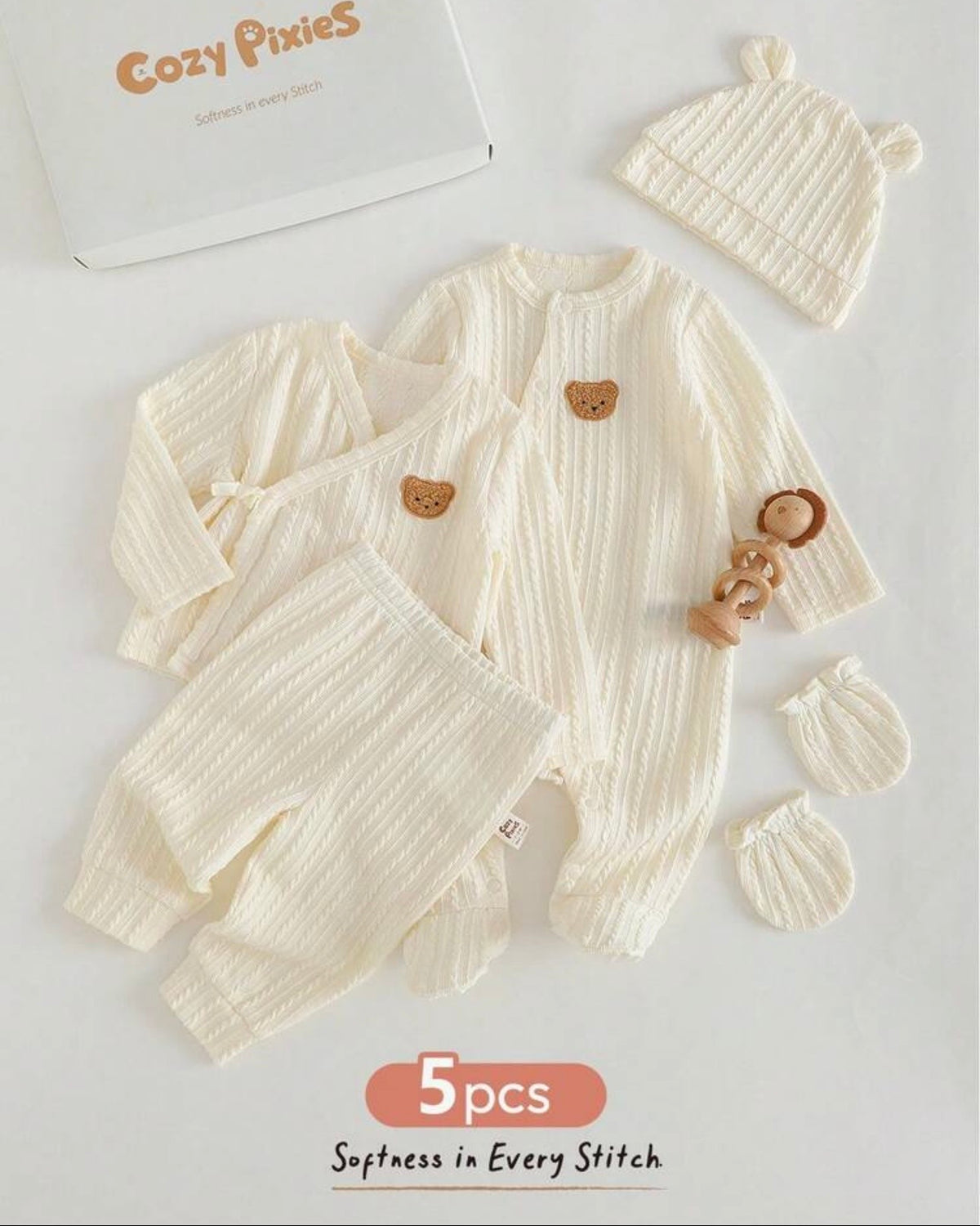Newborn Baby Unisex Beige Comfortable Gift Set