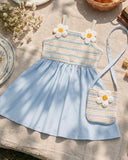 Sky Blue & White Floral Cami Dress with Matching Crossbody Bag