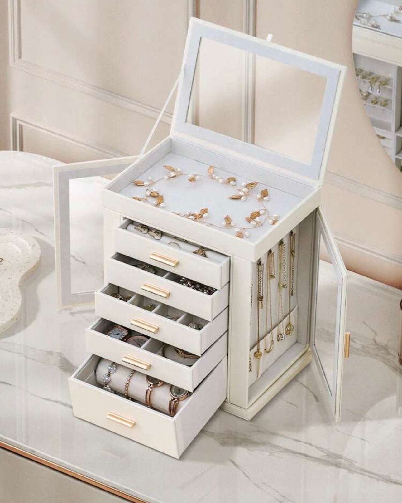 360° Rotating Jewelry Storage Box – Multiple Layer Organizer