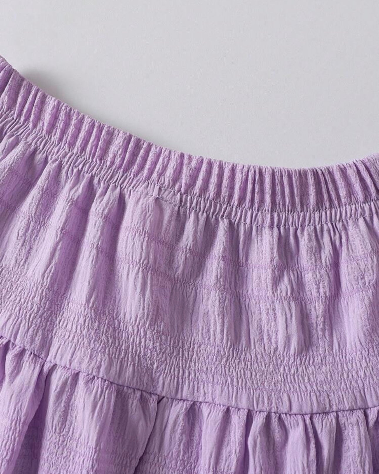 2pcs Purple Floral Print & Girl Shirt and Silhouette Skirt Set