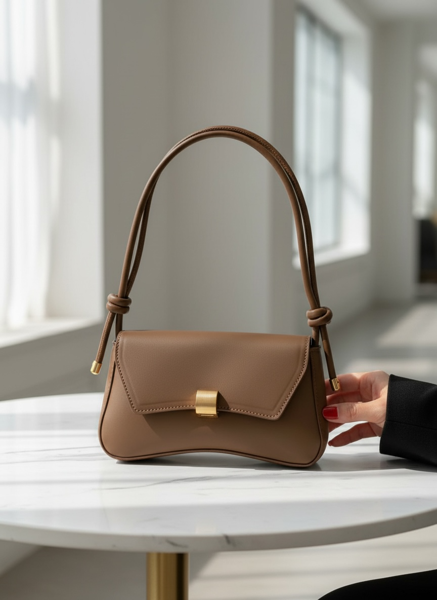 Women Casual Chocolate Brown Flap Bag