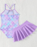 Baby Girl Mermaid Print Swimwear - 2pc set
