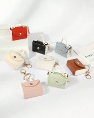 Leather Mini Bag with Holder ( White, Black, Green, Pink, Brown, Blue, Red, Beige)