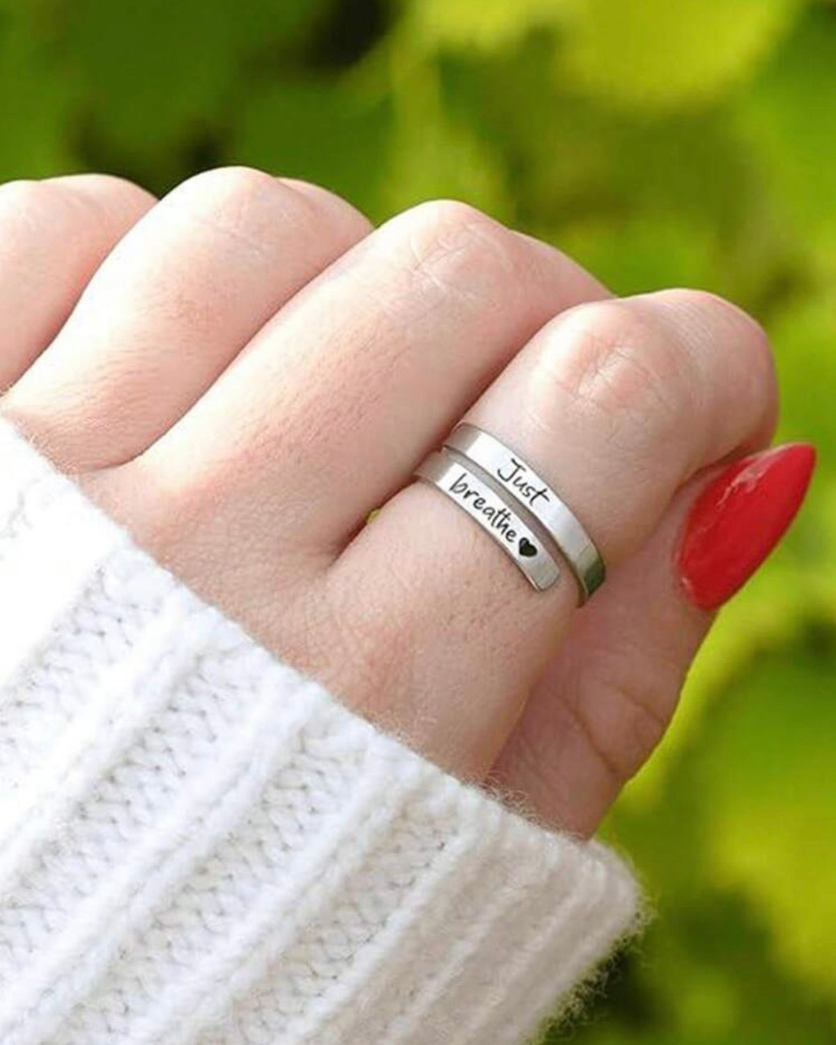 Just Breathe Ring (1 Pc) – Adjustable Hypoallergenic & Tarnish-Free