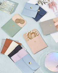 5pc Faux Leather Jewelry Pouches in Multiple Colours