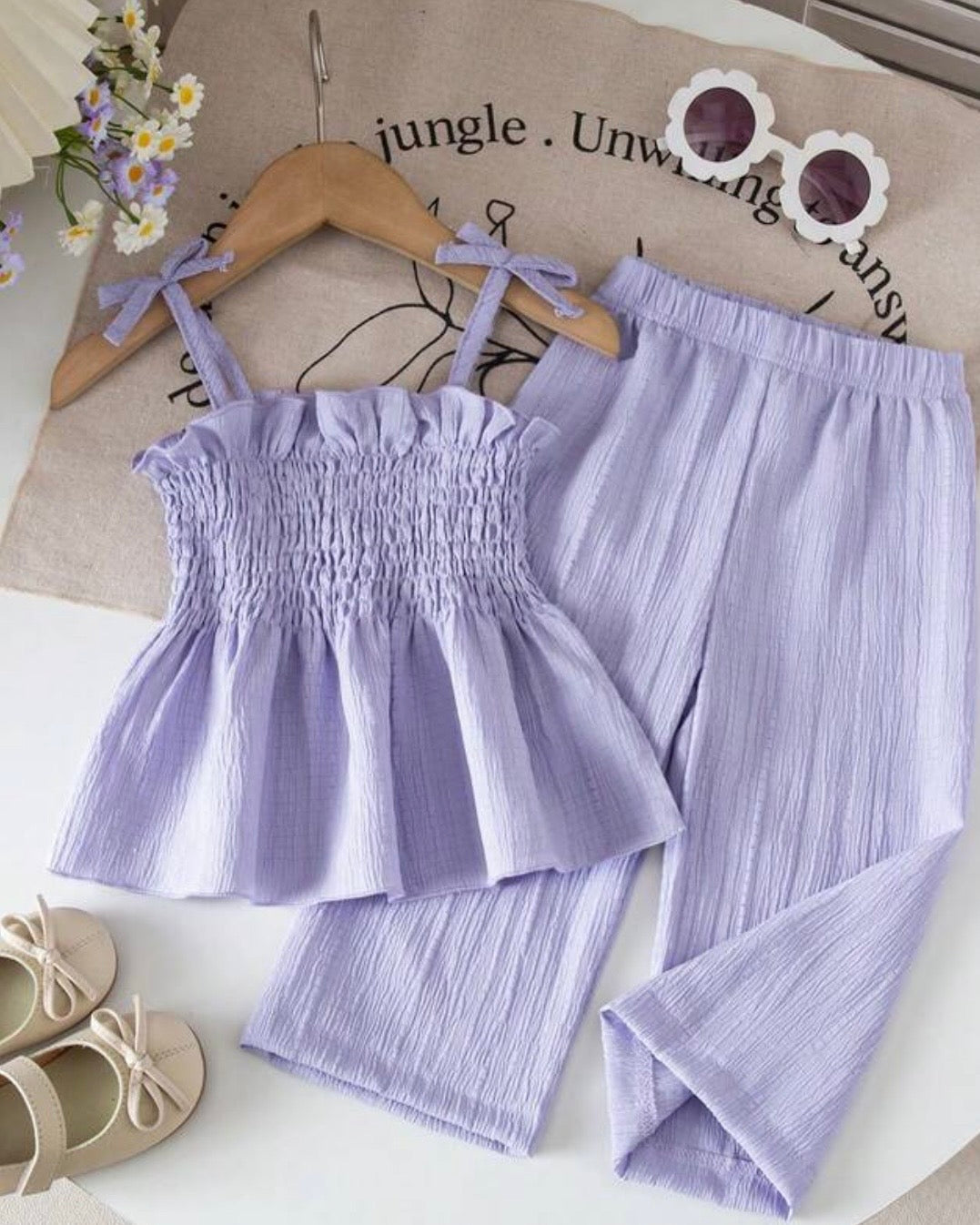 Girls’ Woven Camisole Top & Shorts Outfit (7 Colours)