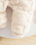 Baby Girl Winter 3D Fluffy Heart Pattern Zipper Hooded Romper