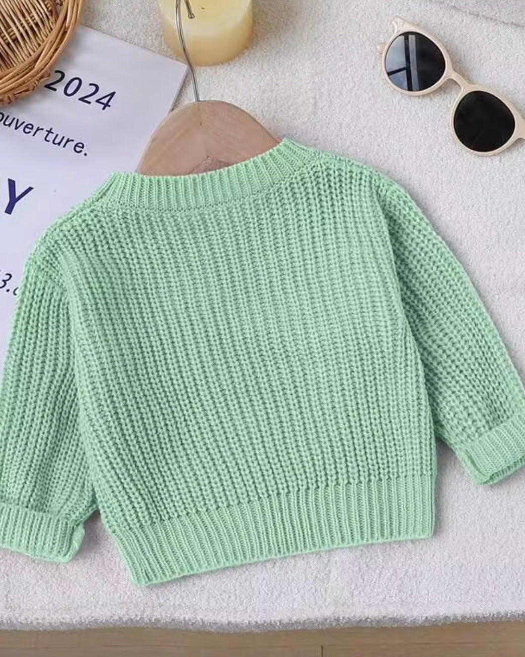 Baby Girl Floral Embroidered “Baby” Sweater