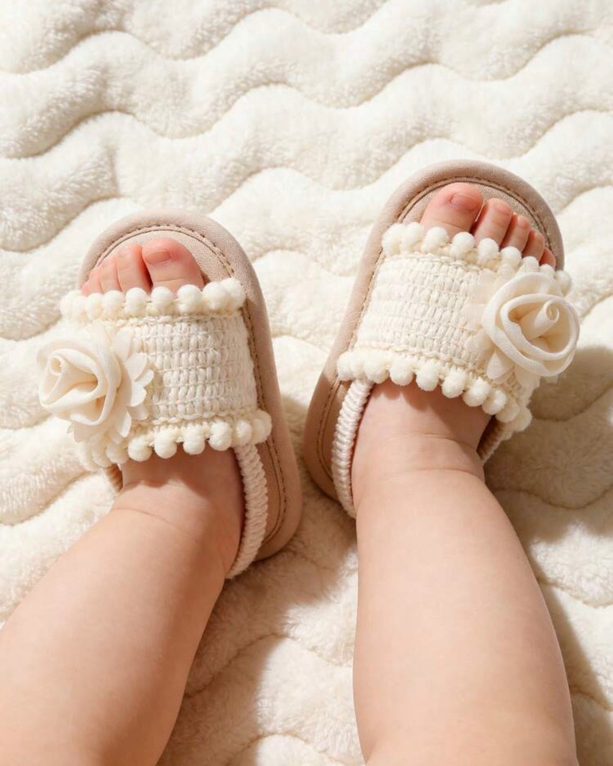 Girls’ Floral  Buckle Canvas Sandals