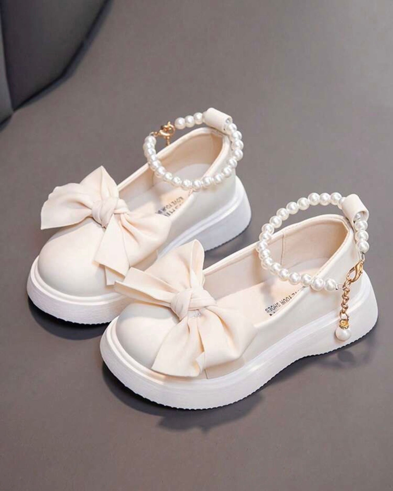 Premium White Girls Pearl Princess Sandals