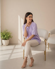 Women’s Purple Beaded T-Shirt