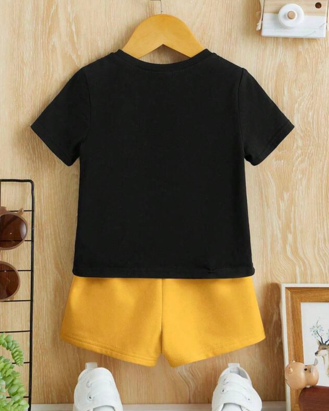 Mama’s Boy Printed Short Sleeve T-Shirt And Yellow Shorts
