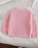 Baby Girls Pink Floral Hand Embroidered Knit Sweater