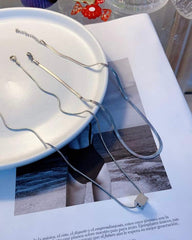 Two Pieces Of Stackable Cube Pendant Necklaces