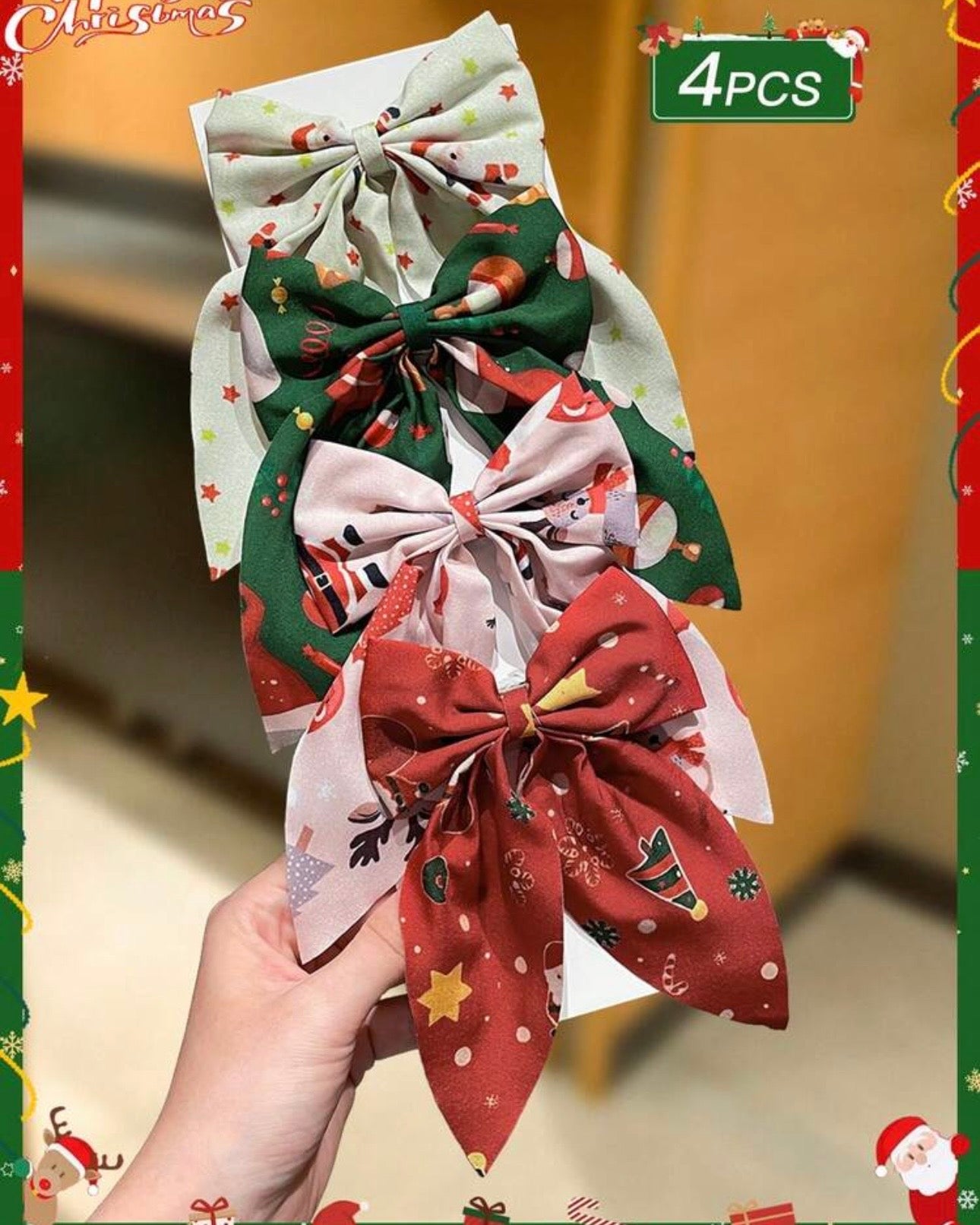 Christmas Bow Hair Clips