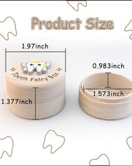 Wooden Tooth Fairy Box with 3D Tooth – Kids Tooth Keepsake Storage