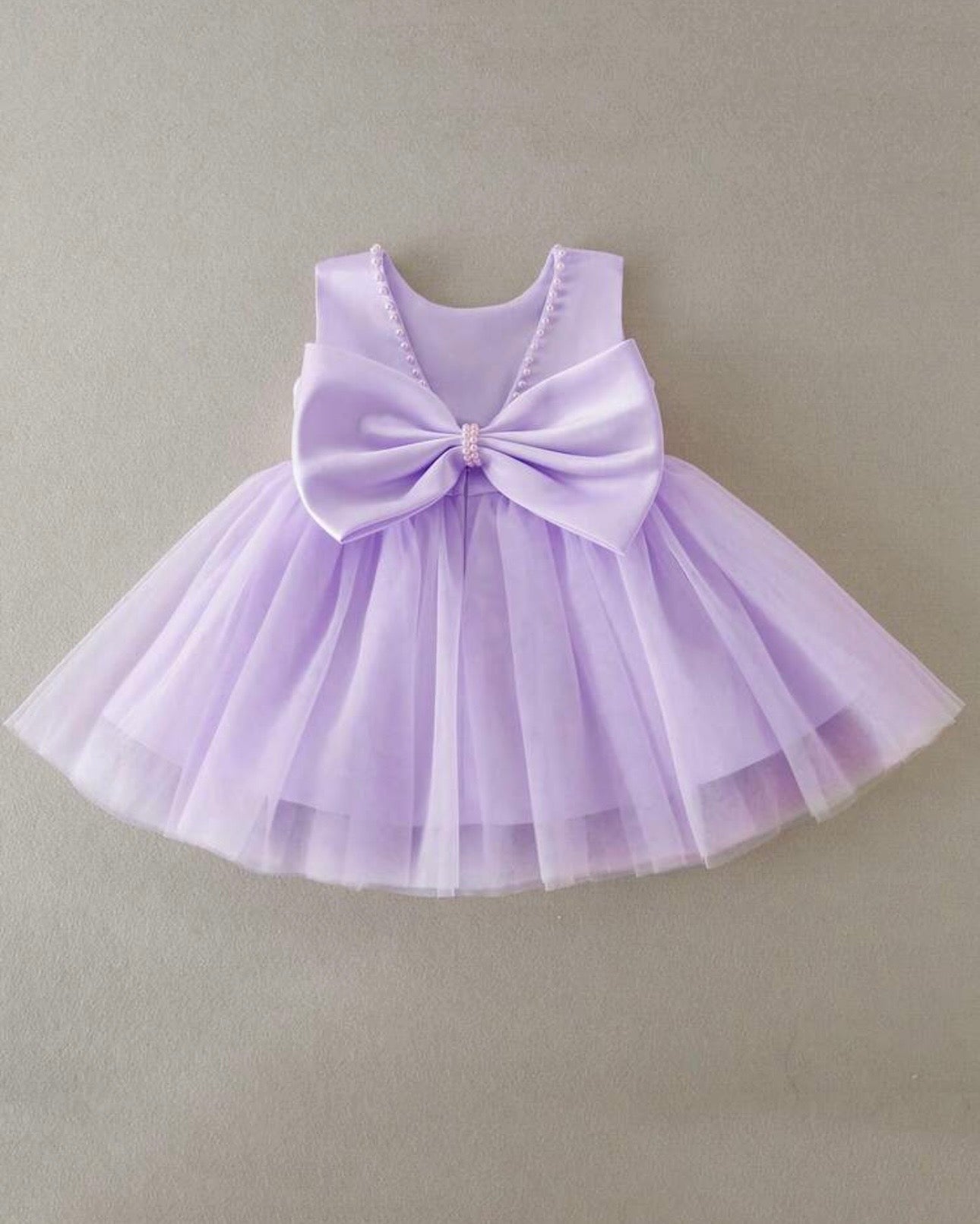 Baby Girls Big Bow Decor Mesh Patchwork Sleeveless Dress (9 Colours)
