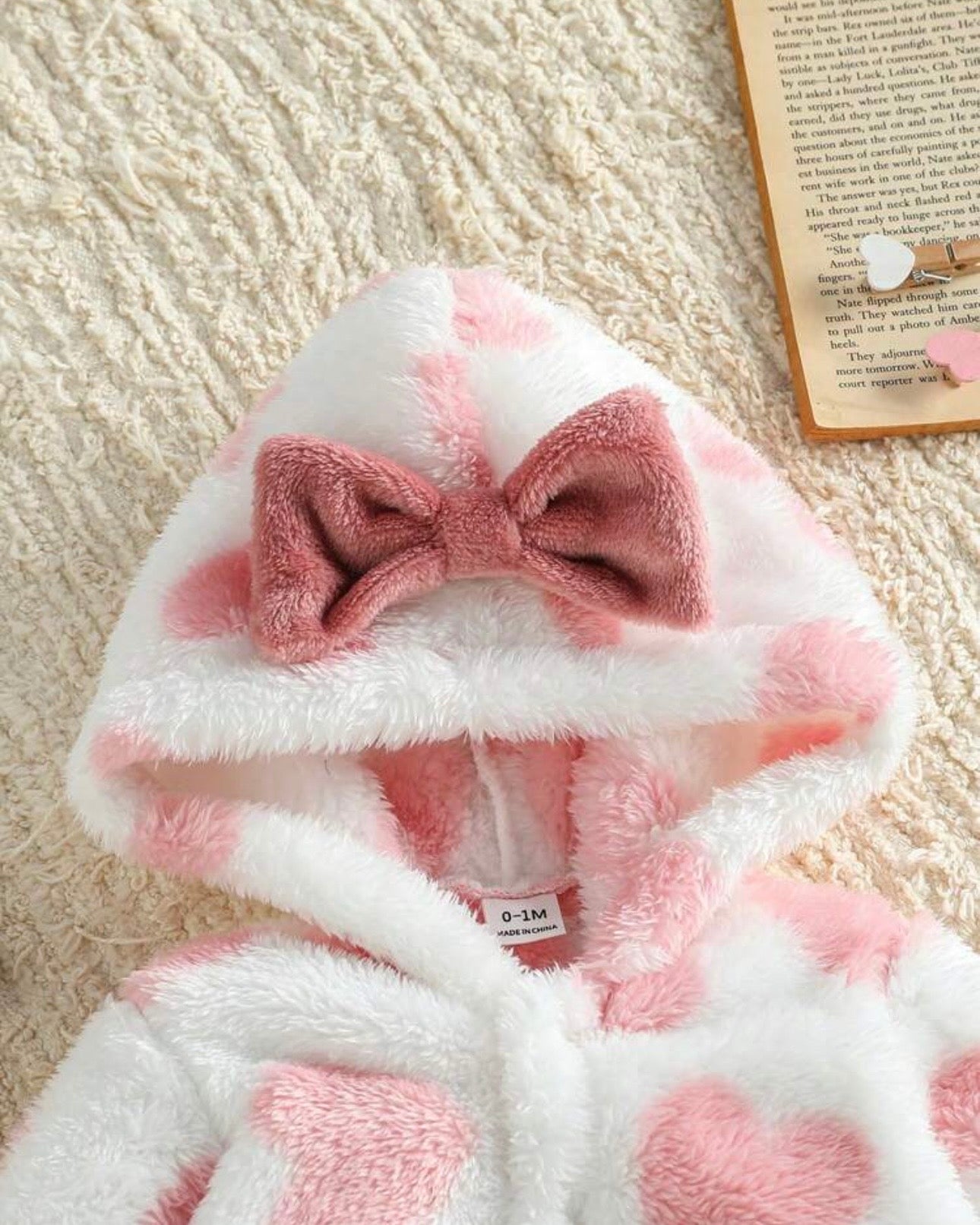 Pink Heart Winter Romper