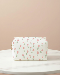 Tulip All-Over Print Octagonal Flannel Makeup Bag