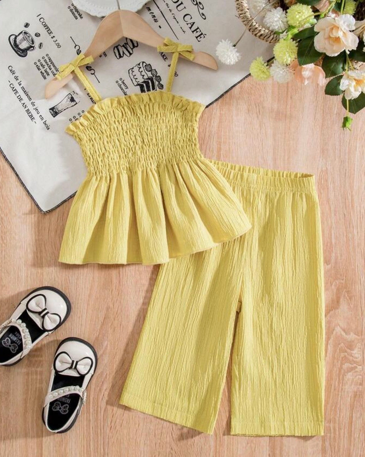 Girls’ Woven Camisole Top & Shorts Outfit (7 Colours)